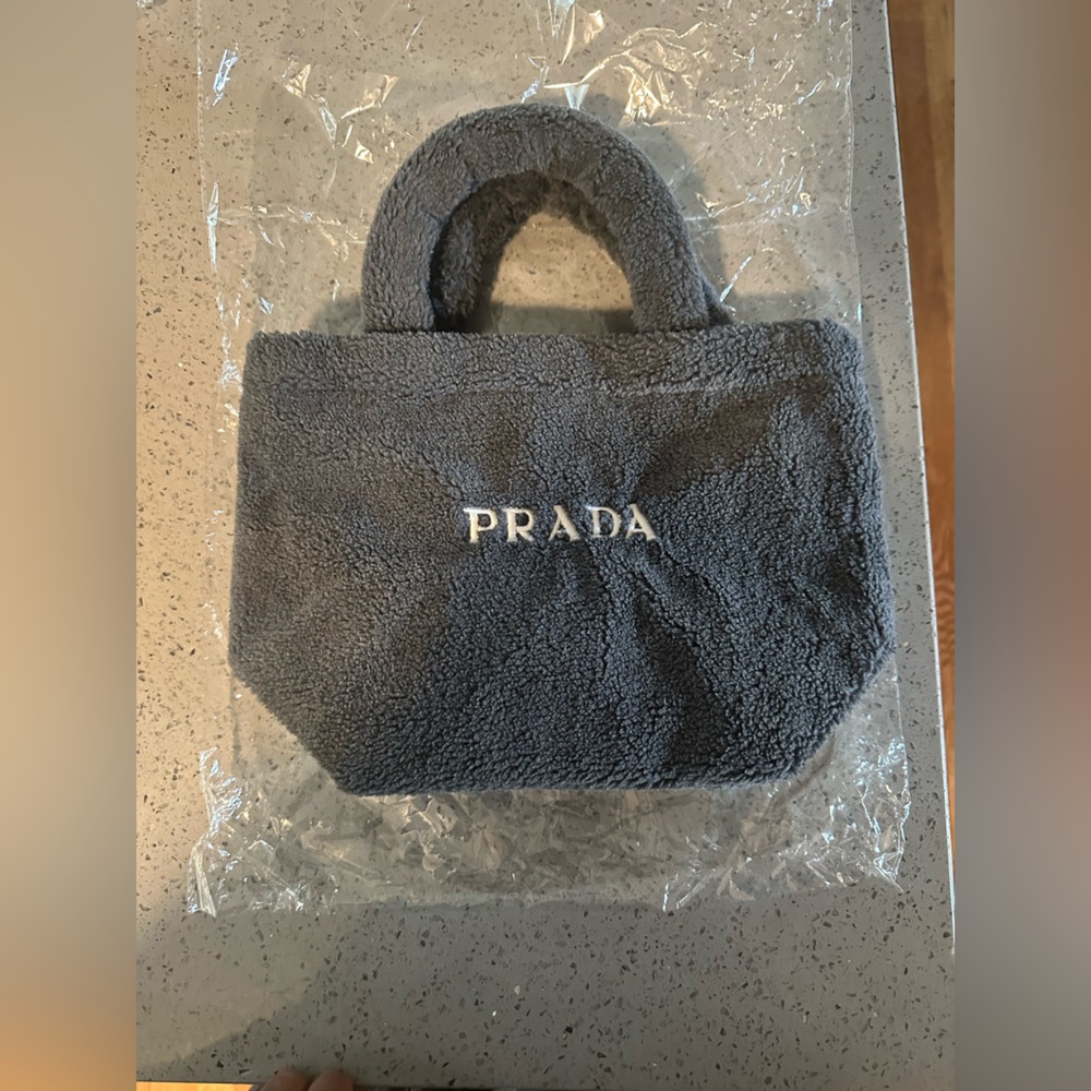 GWP Prada Charcoal Fleece Teddy Handbag